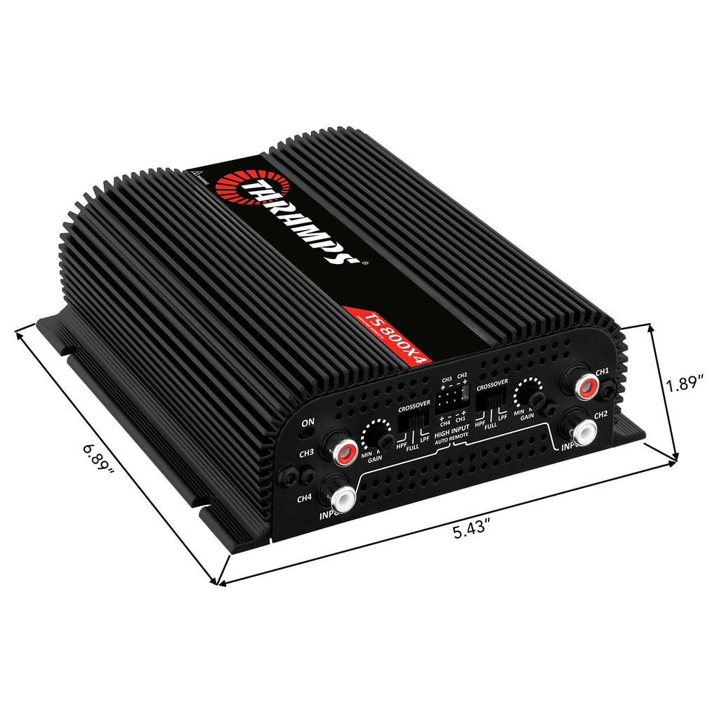Black 800W RMS 4 Channel Class D Car Amplifier A4983