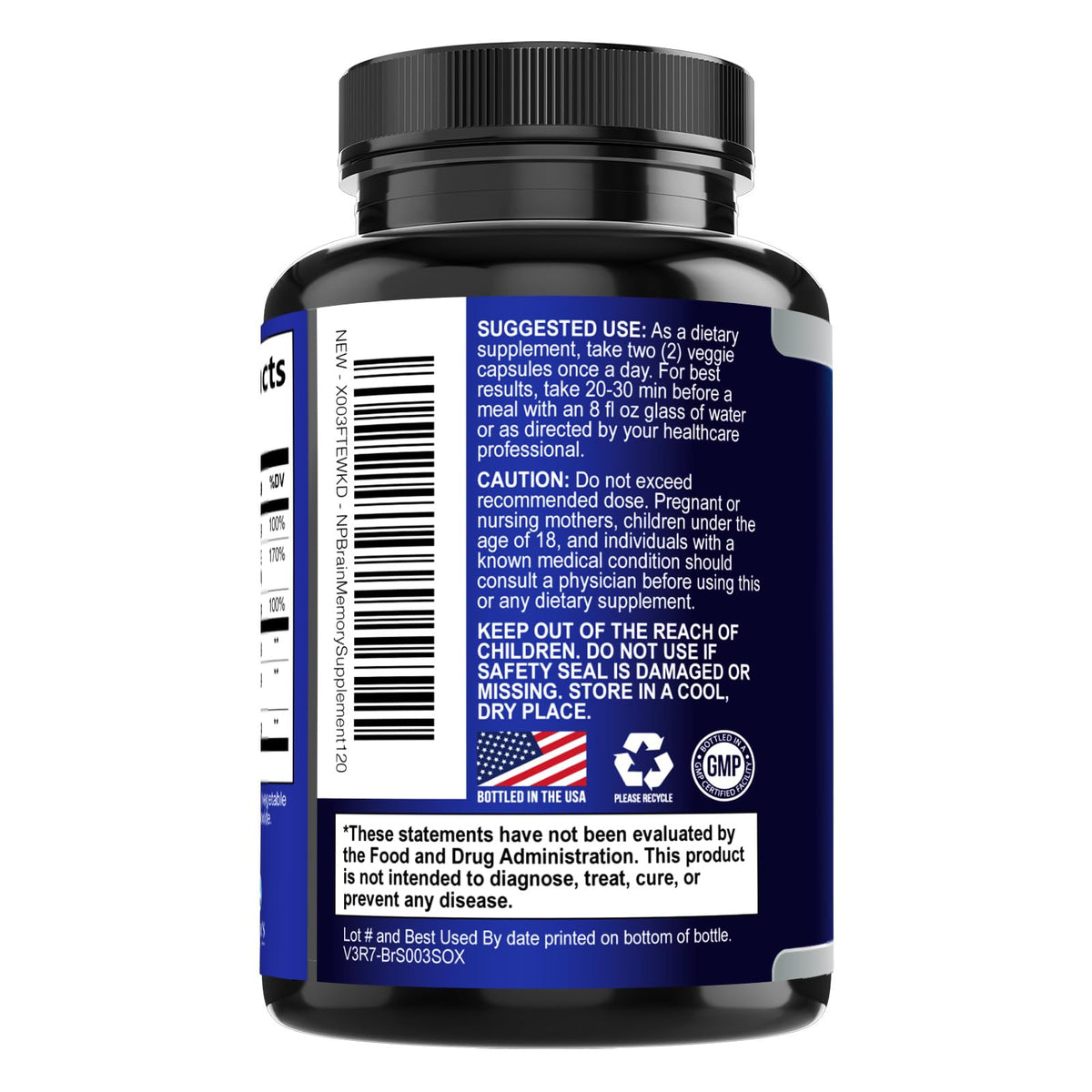 120 Capsules Brain Memory Supplement with Vitamin B6 B12 Folate & Phosphatidylserine W501424