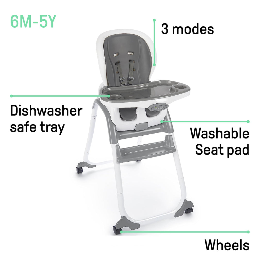 3-in-1 High Chair Convertible to Booster Seat & Toddler Chair E1912