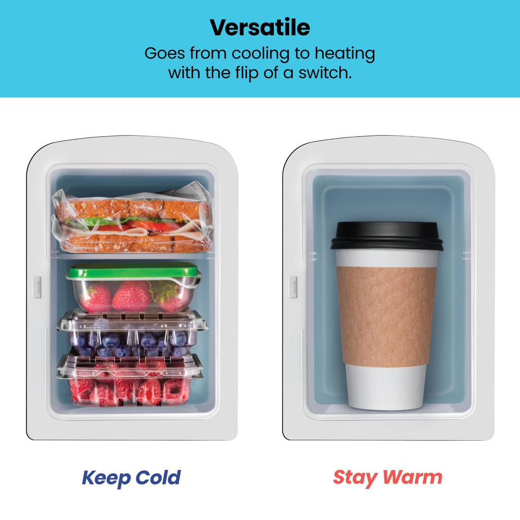 Portable 4 Liter Mini Fridge, Cools & Heats, Black I5003