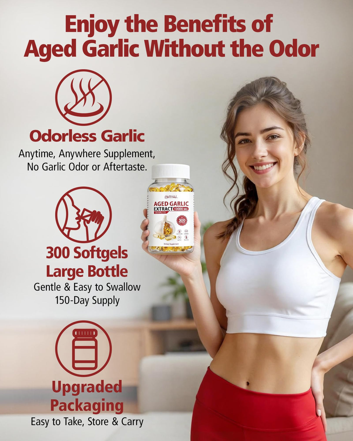 Aged Garlic Extract 10,000 mg 300 Softgels U172453