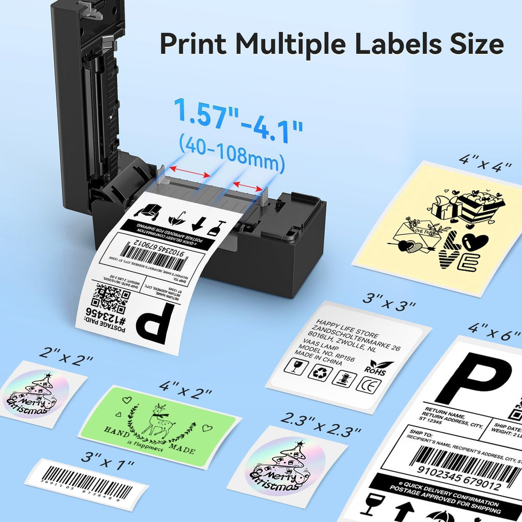 Bluetooth Thermal Shipping Label Printer, Wireless 4x6 I188