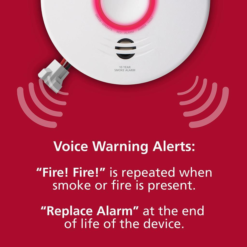 Smart WiFi Hardwired Smoke Detector with Battery Backup E996650