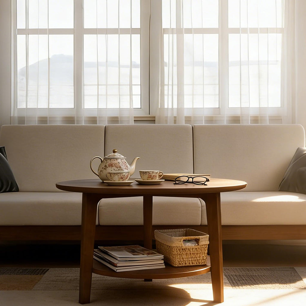 2-Tier Round Wood Coffee Table V632380