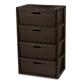 Brown 4 Drawer Plastic Storage Tower R56630