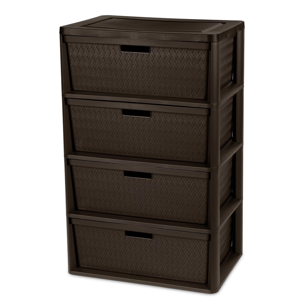 Brown 4 Drawer Plastic Storage Tower R56630