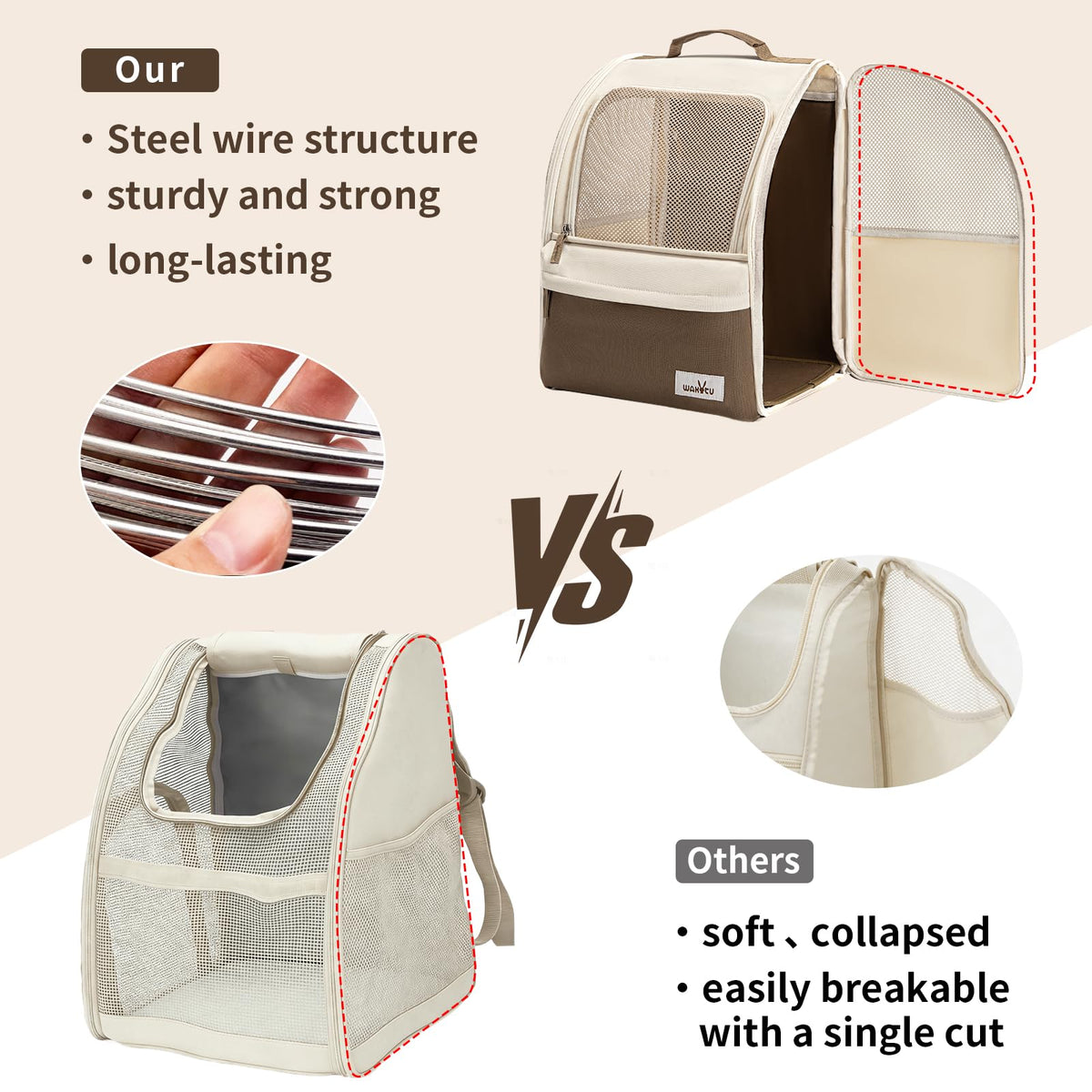 Beige Cat Carrier Backpack F93267