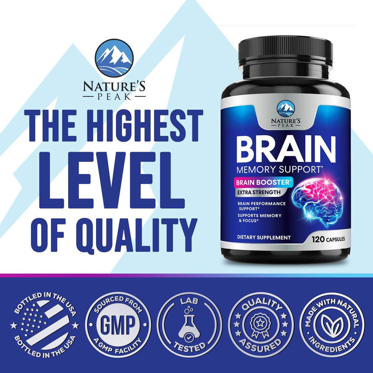 120 Capsules Brain Memory Supplement with Vitamin B6 B12 Folate & Phosphatidylserine W501424