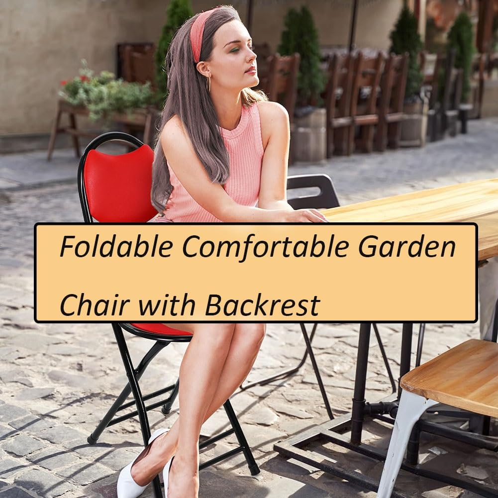 18 Inch Black Folding Bar Stool with Back T935311