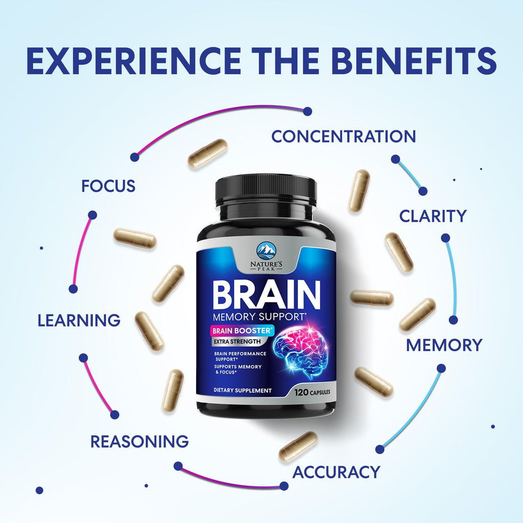 120 Capsules Brain Memory Supplement with Vitamin B6 B12 Folate & Phosphatidylserine W501424
