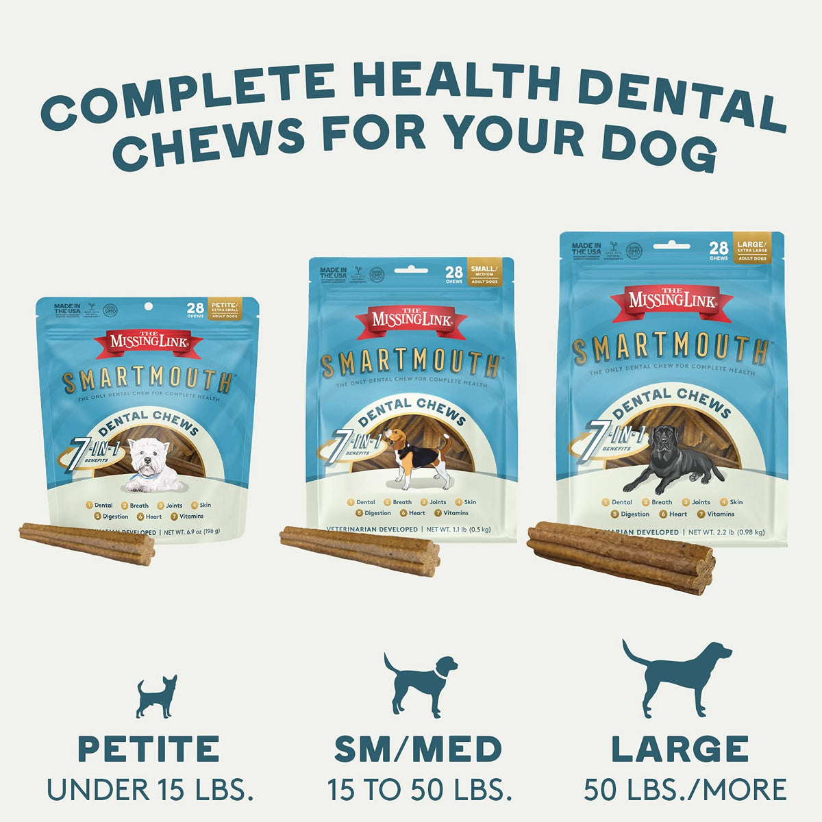 Vet Developed Dental Chew Treats 28 Ct E810