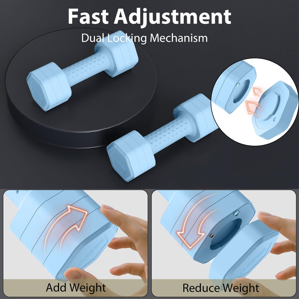 Adjustable 4 in 1 Dumbbell Set of 2, 5 lb Q71342