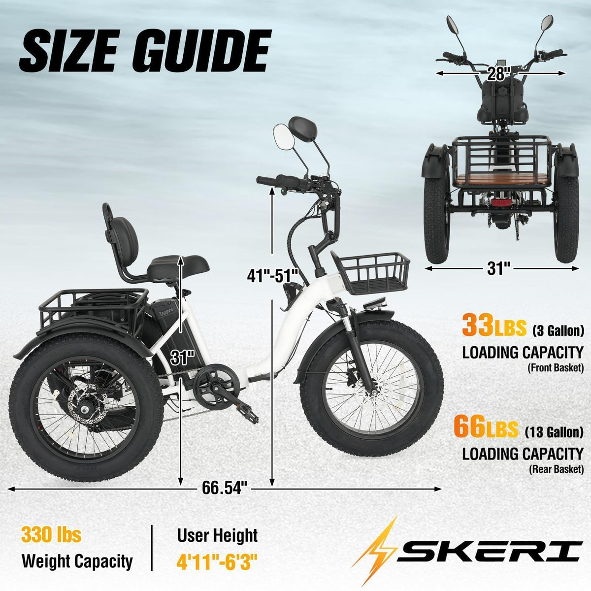 750W Folding Fat Tire Electric Tricycle J4549