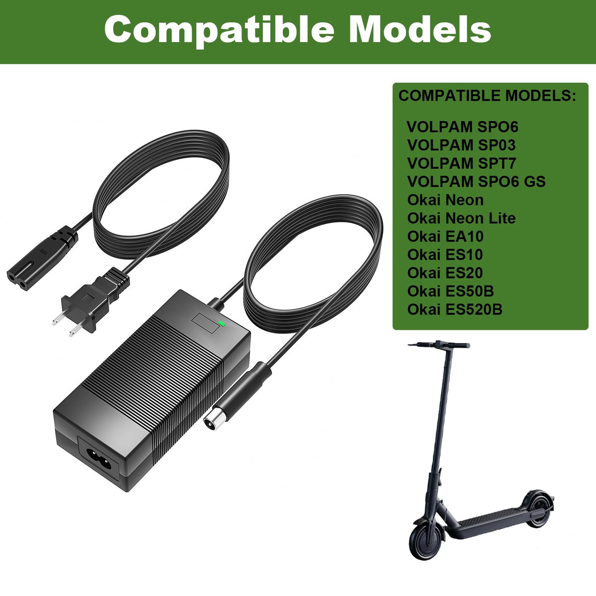 42V 2A Battery Charger Power Adapter Cord M9058