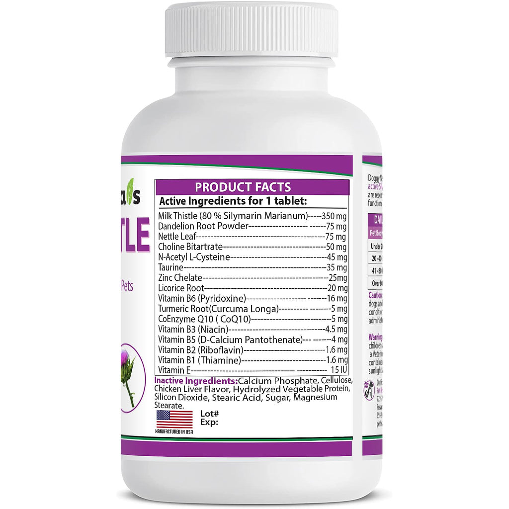 Milk Thistle Liver Health Supplement for Dogs 120 tabs T849668