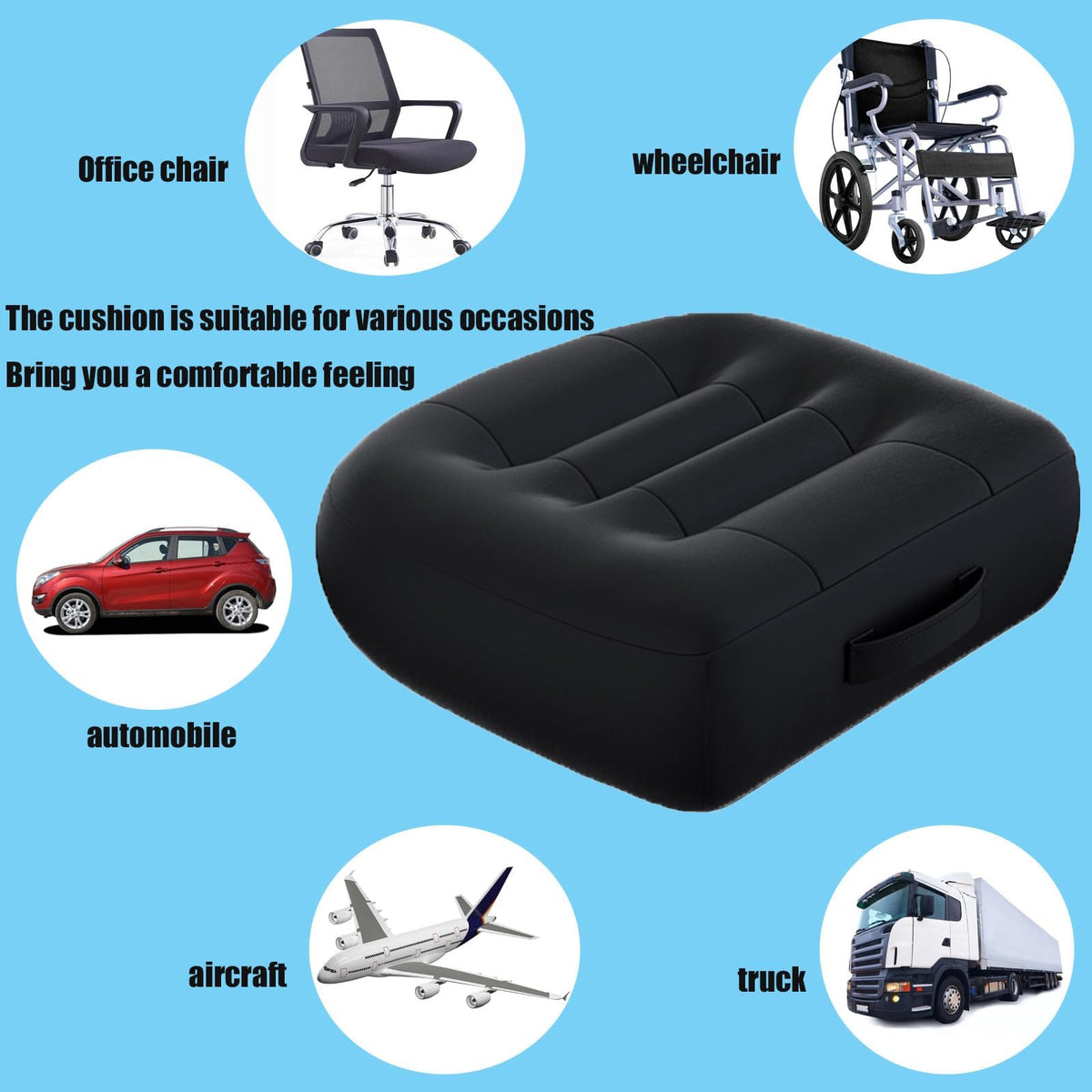 Black Inflatable Booster Seat Cushion C45977