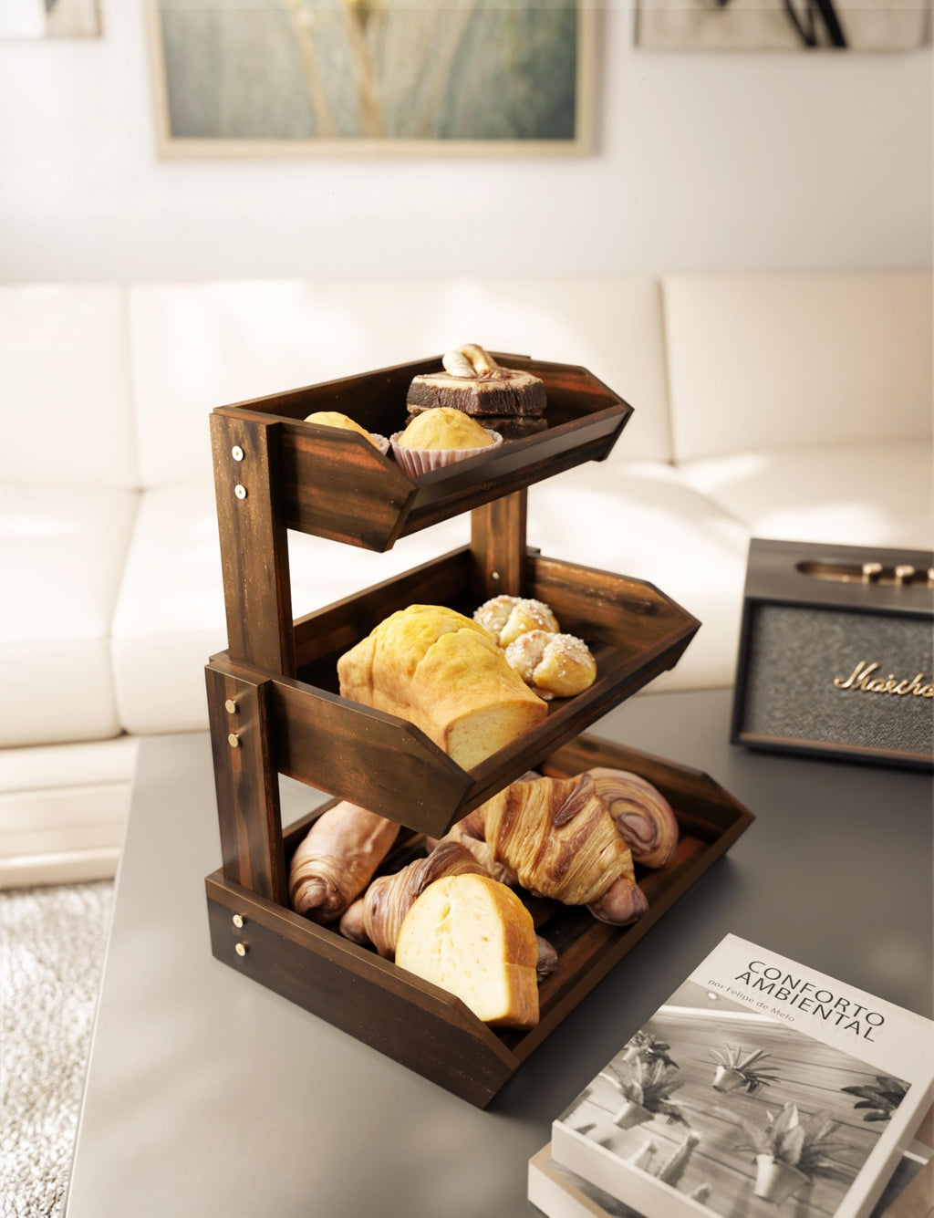 Acacia 3 Tier Fruit Basket W303660