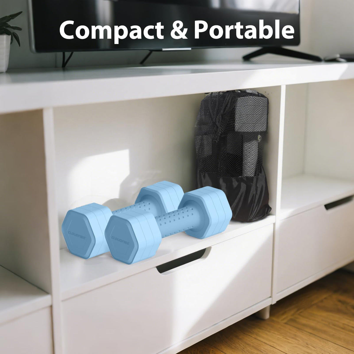Adjustable 4 in 1 Dumbbell Set of 2, 5 lb Q71342