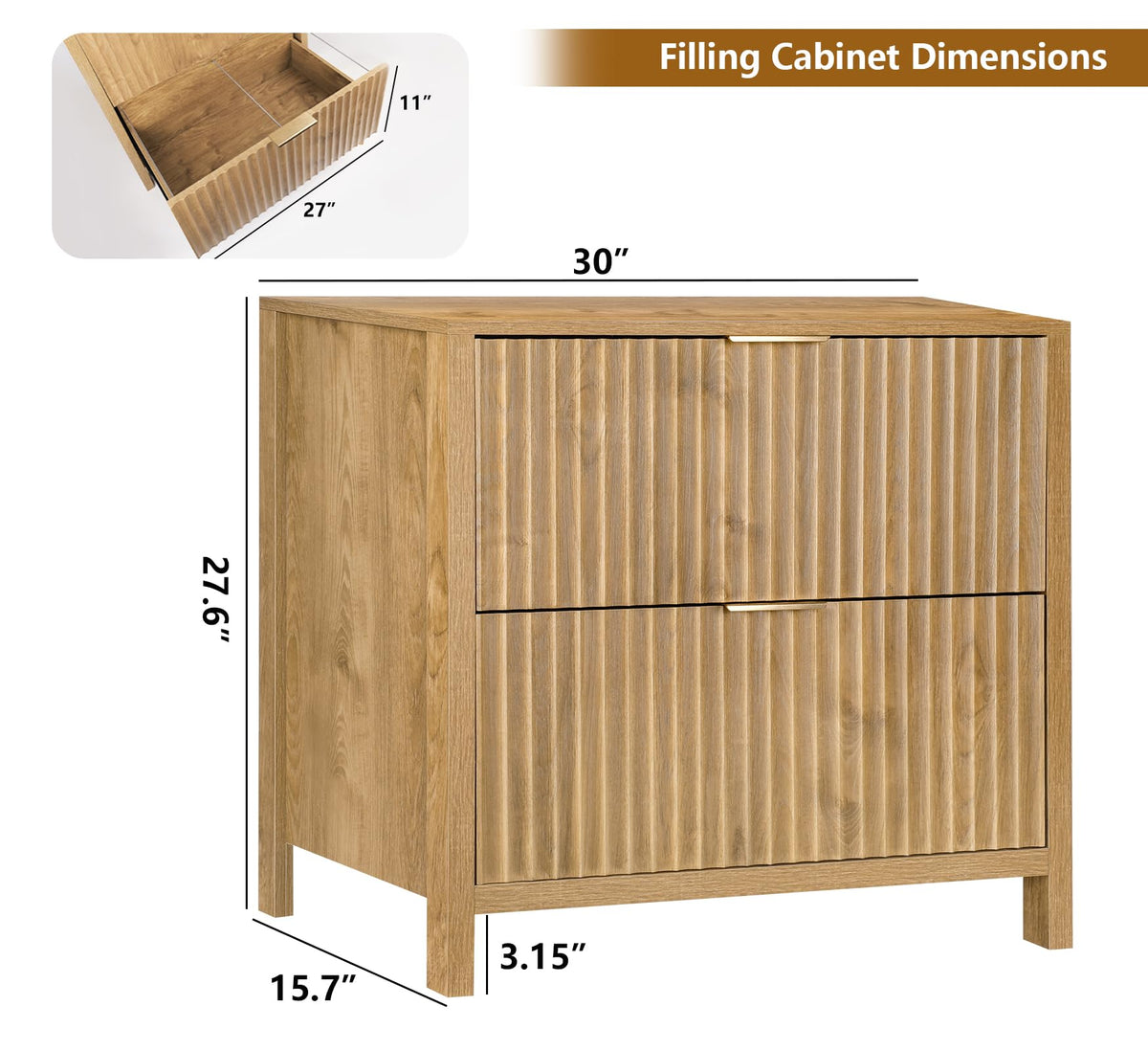 File Cabinet with 2 Drawers and Hanging Bar E85124