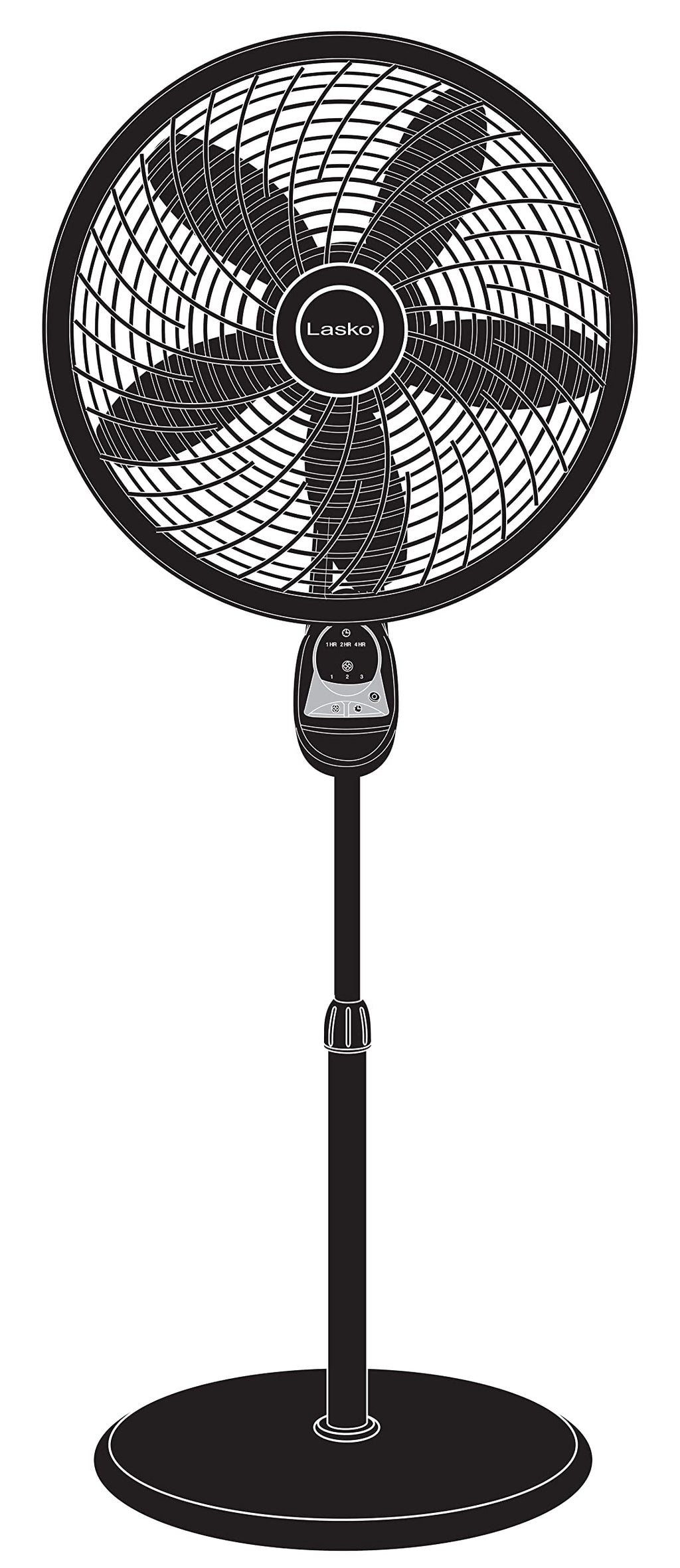 Oscillating Pedestal Fans with Adjustable Height, Timer, Remote Control and 3 Speeds L154258