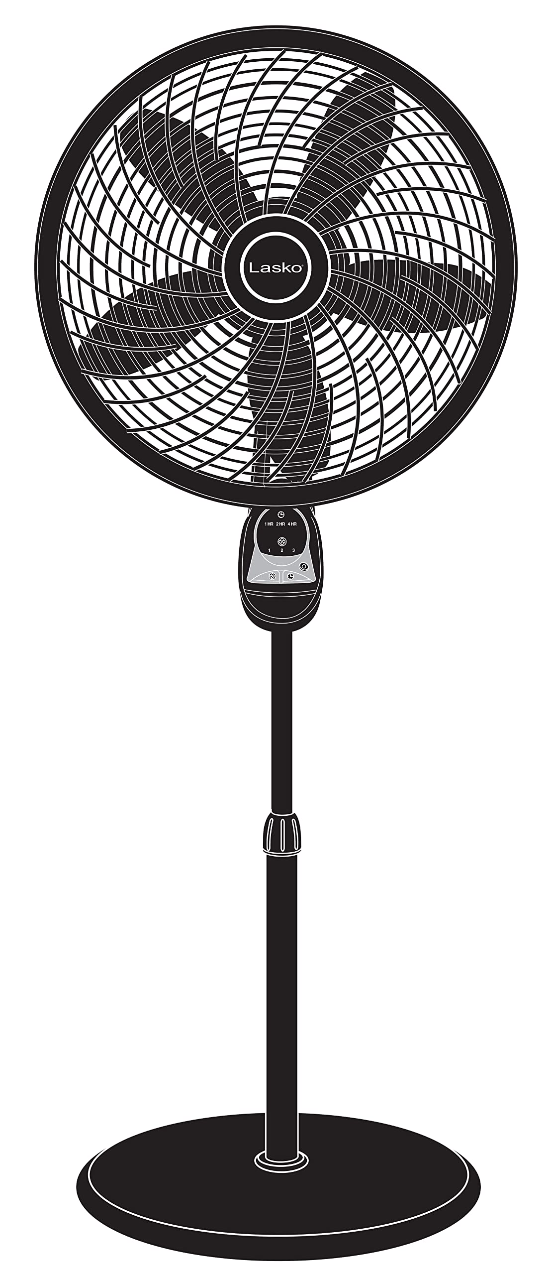 Oscillating Pedestal Fans with Adjustable Height, Timer, Remote Control and 3 Speeds L154258