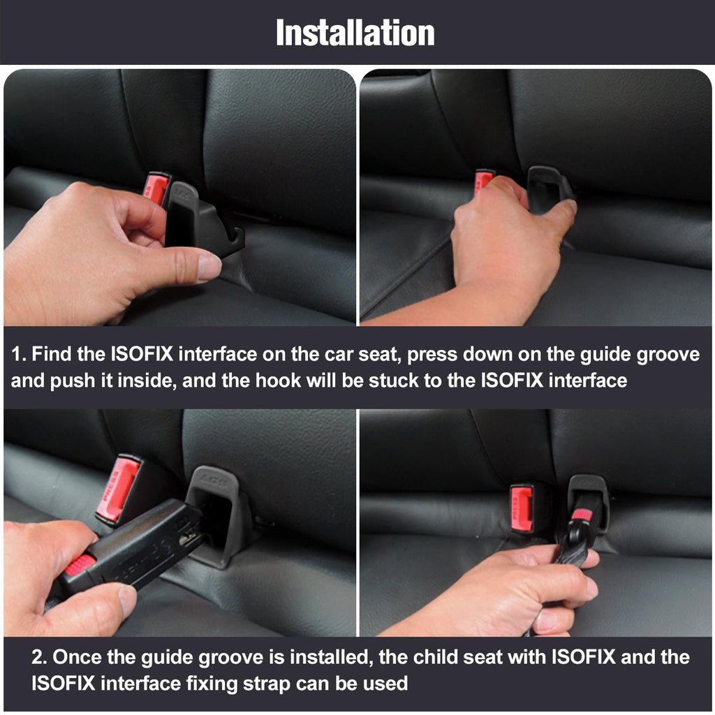 4Pcs Black Car Seat Latch Guides I791694