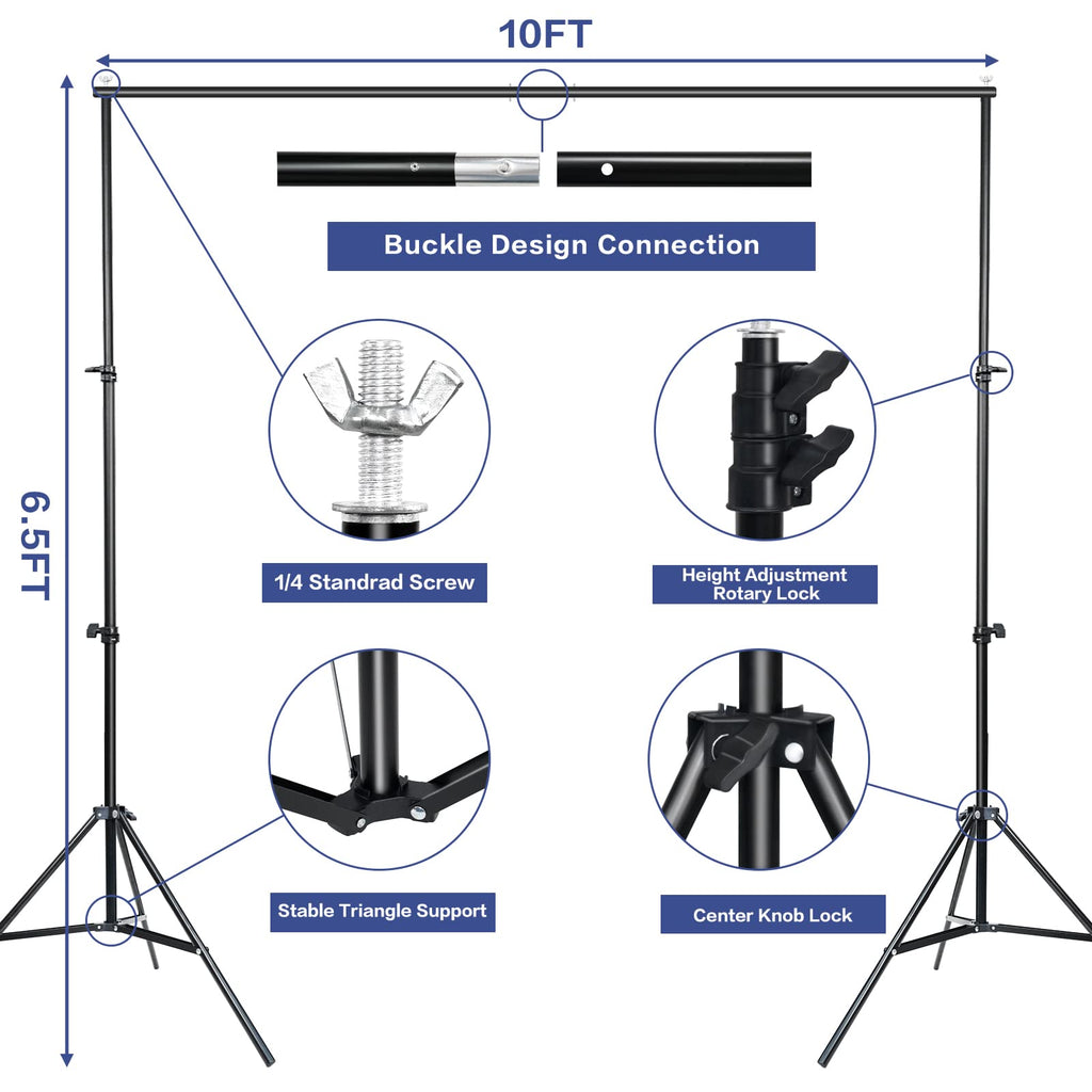 Adjustable Photo Backdrop Stand Kit with Carry Bag Q256