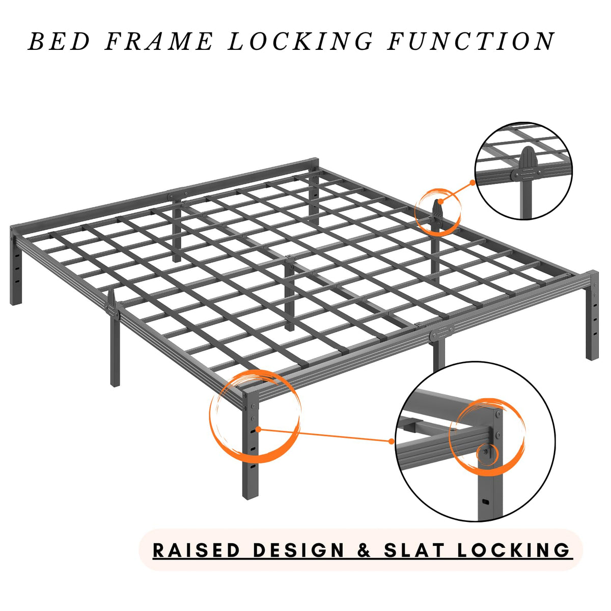 14 Inch Metal Platform Full Bed Frame with Storage P252766