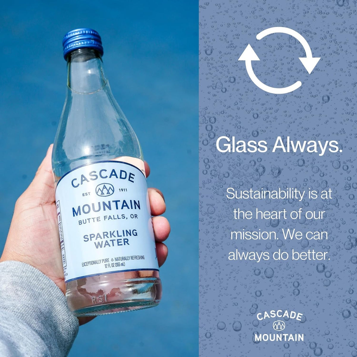 Sparkling Mineral Water in Glass Bottle 12oz 12 Pack P93845