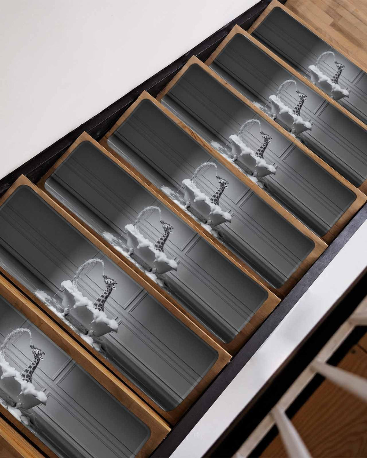 Grey Non Slip Stair Treads 8"x30" 4PCS F140517