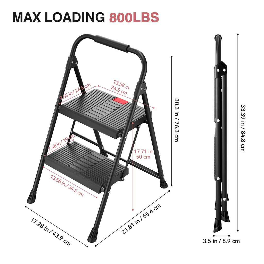 2 Step Steel Step Ladder with Handrail Z746986