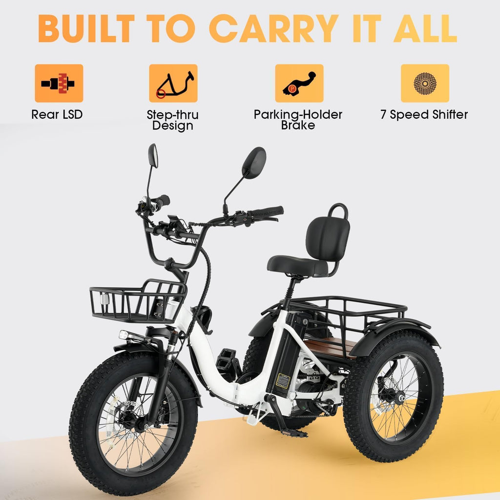 750W Folding Fat Tire Electric Tricycle J4549