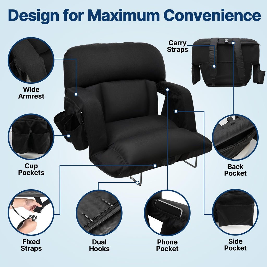 25'' Stadium Seat with Back Support, 2pcs N7850