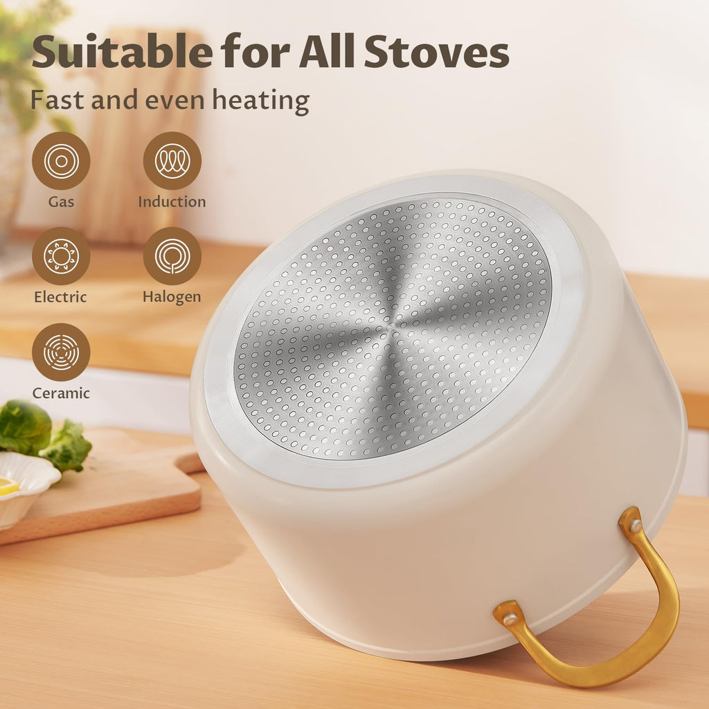 12QT Ceramic Nonstick Stock Pot with Lid G4139