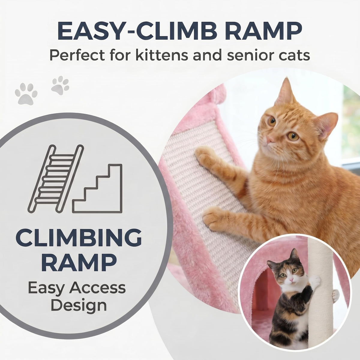 70 Inch Tall Multi-Level Cat Tree Tower with Scratching Posts, Hammock & Perches N139