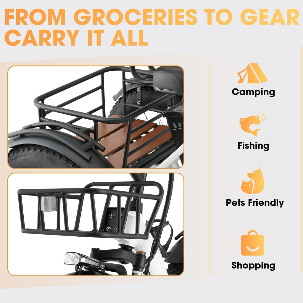750W Folding Fat Tire Electric Tricycle J4549