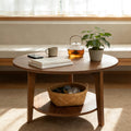 2-Tier Round Wood Coffee Table V632380