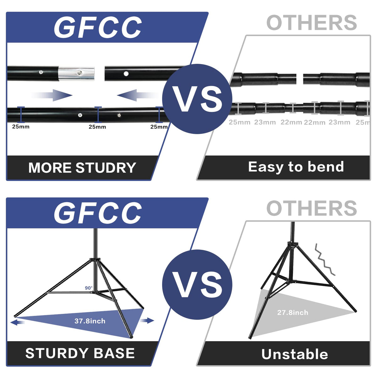 Adjustable Photo Backdrop Stand Kit with Carry Bag Q256