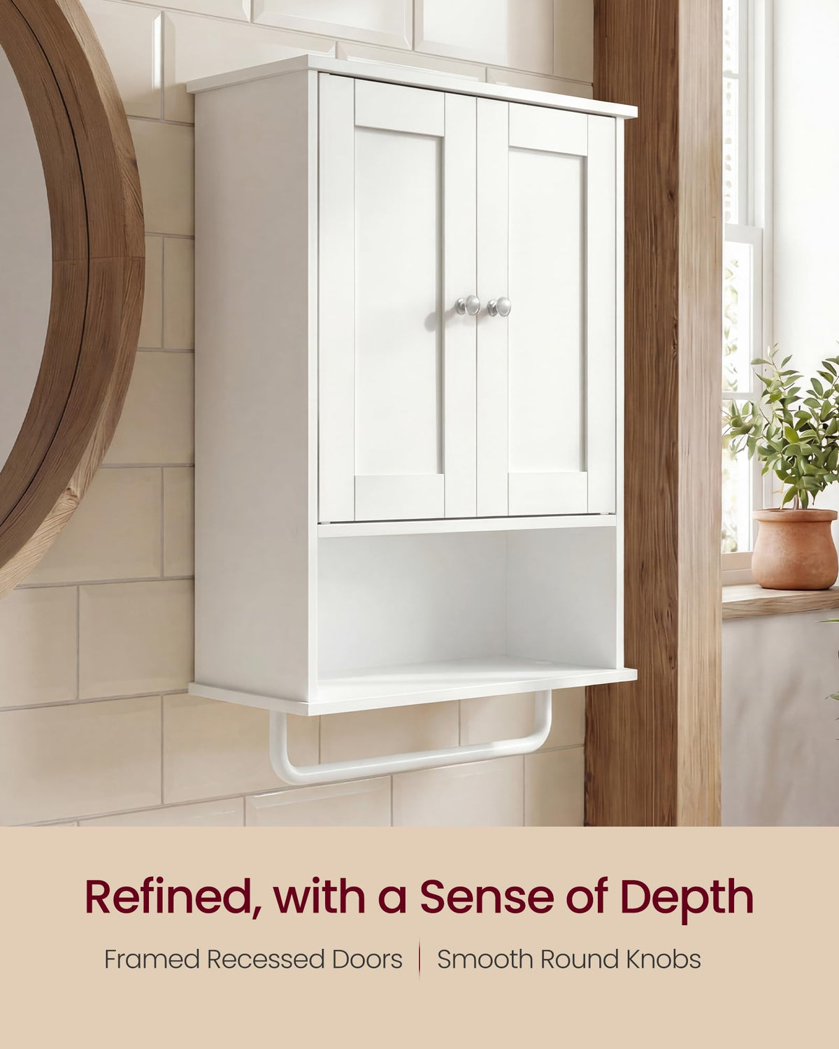 Wall Mounted Cabinet with 2 Doors and Adjustable Shelves Y974