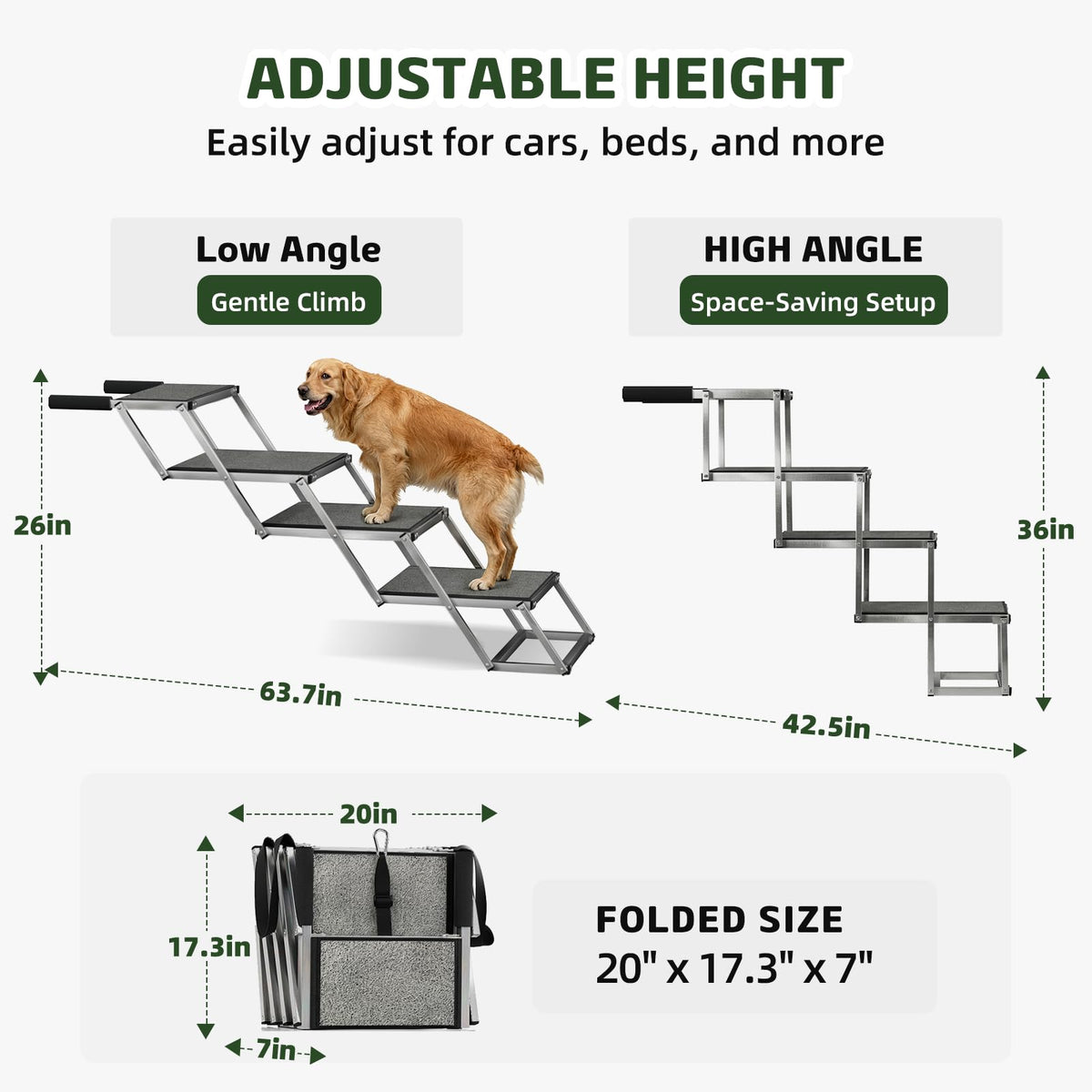 20'' Extra Wide 4-Step Aluminum Dog Stairs U633