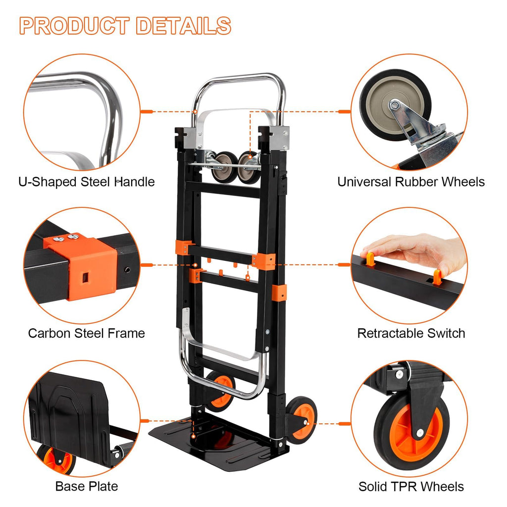 3-in-1 Folding Hand Truck Dolly Q43851