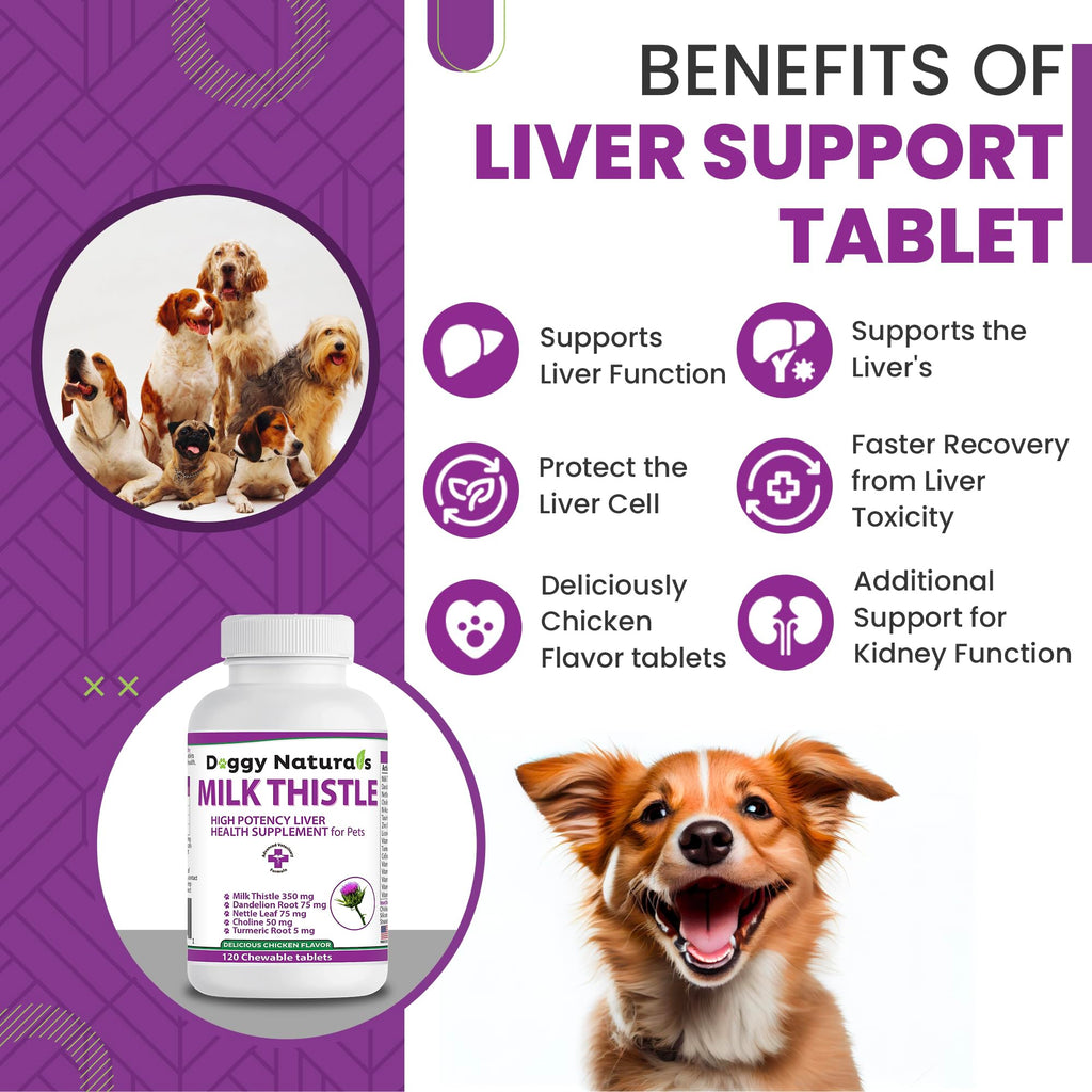 Milk Thistle Liver Health Supplement for Dogs 120 tabs T849668