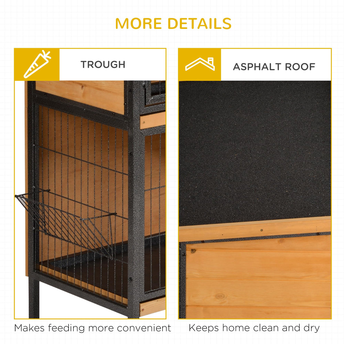 48" 2-Story Rabbit Hutch with Metal Frame C95746