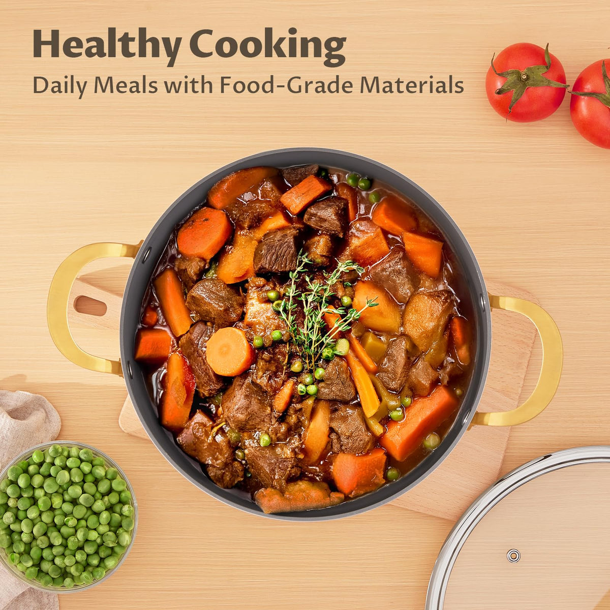 12QT Ceramic Nonstick Stock Pot with Lid G4139