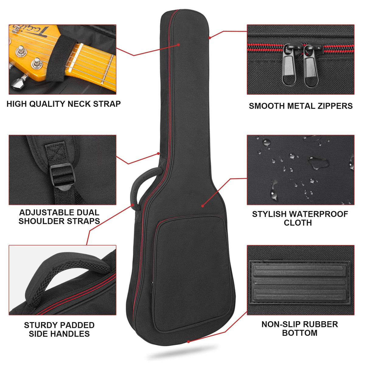 Black Padded Electric Guitar Bag Q125349