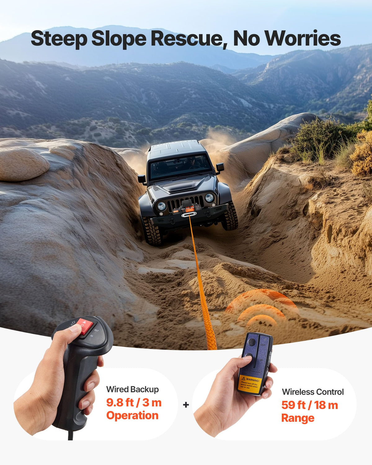 13,500 lb 12V DC Electric Truck Winch with Synthetic Rope Z302