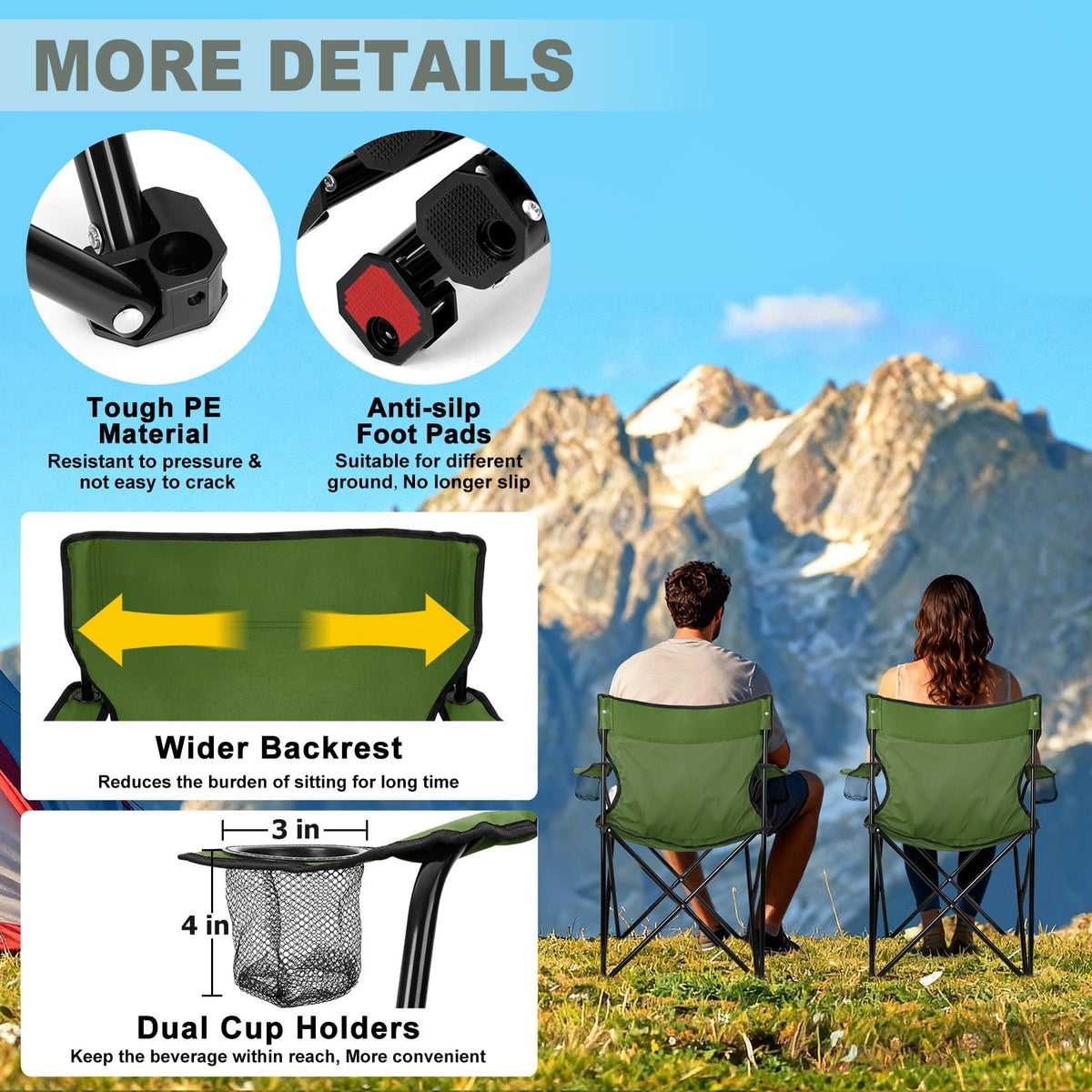 Camping Chairs Olive Green Q525