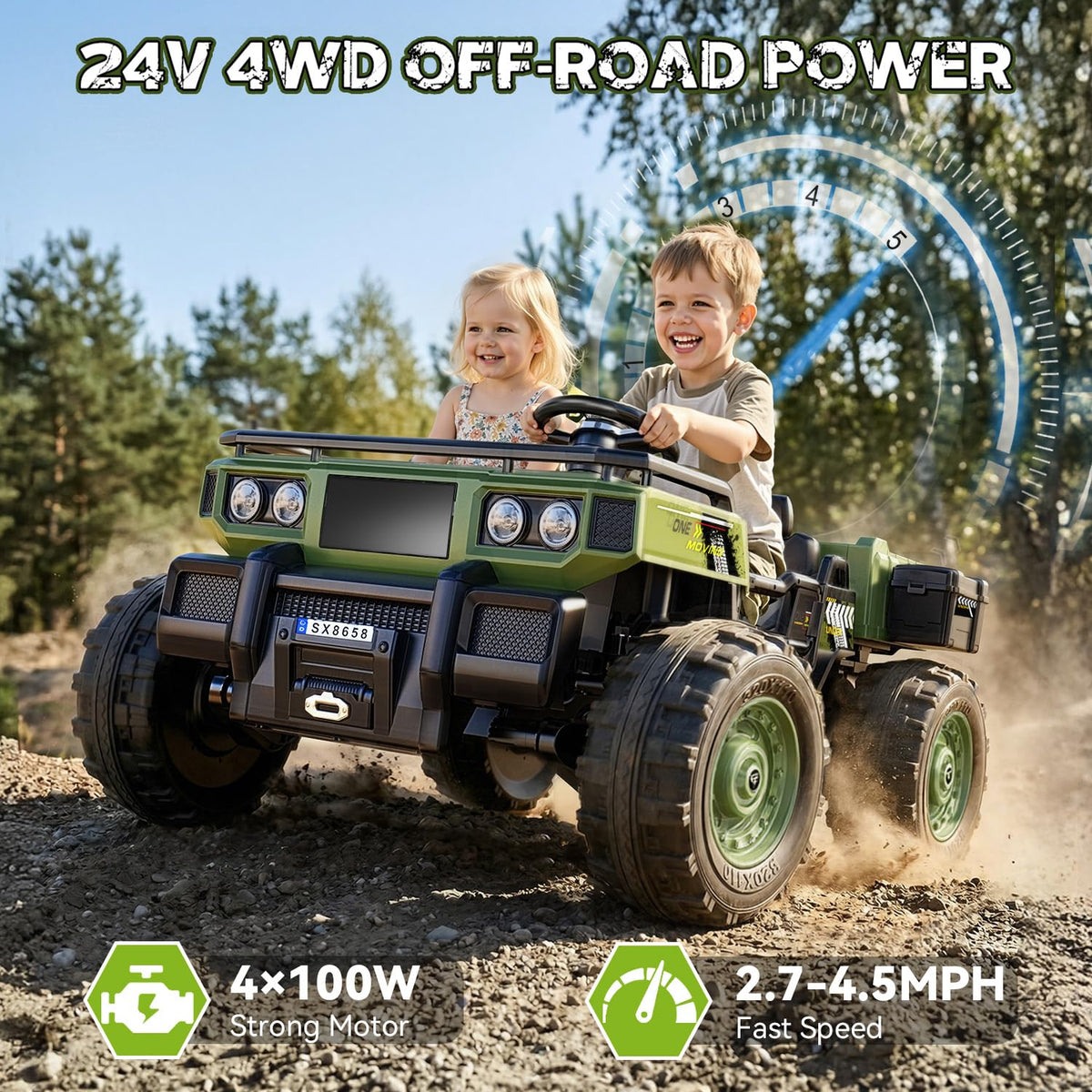 24V 4WD 2-Seater Ride on Dump Truck P54306