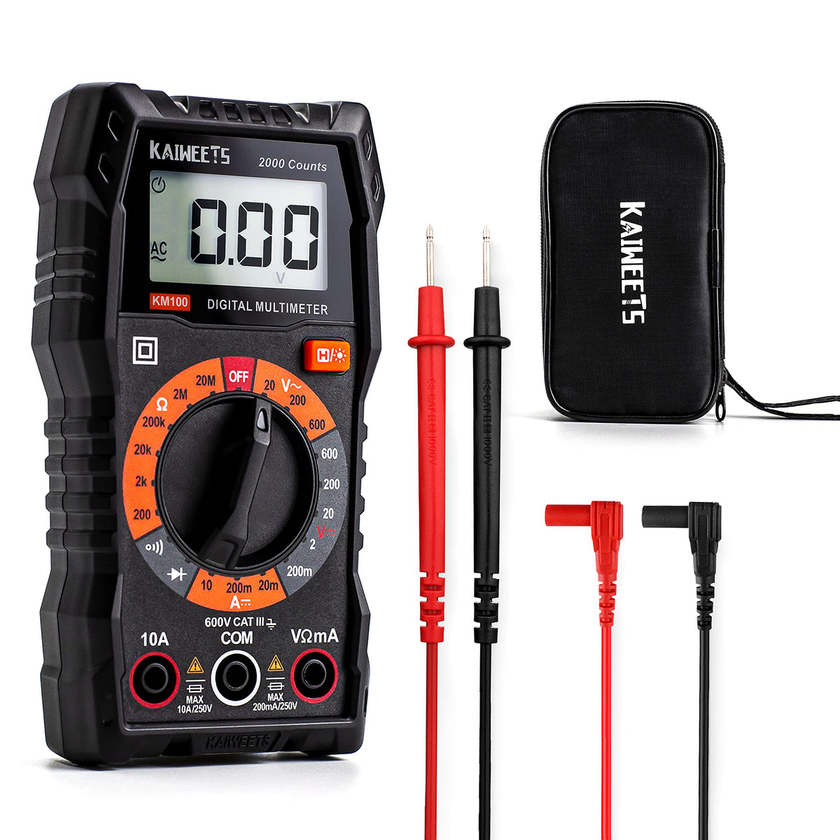 Digital Multimeter Voltmeter with Case J453