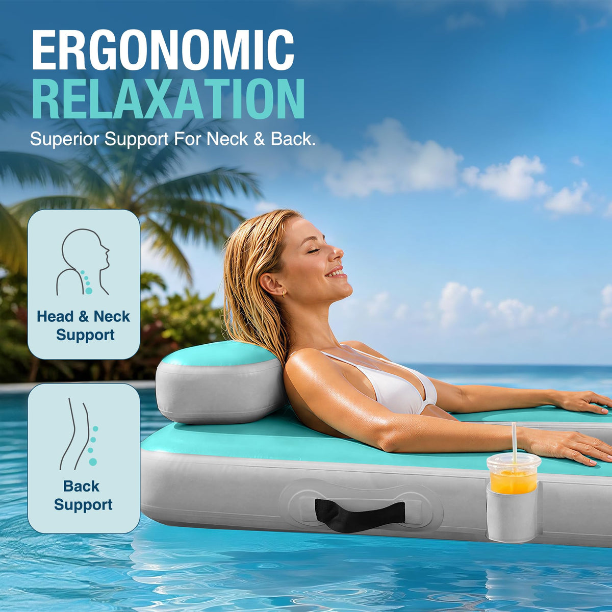 Inflatable Floating Chair with Cup Holder O91208